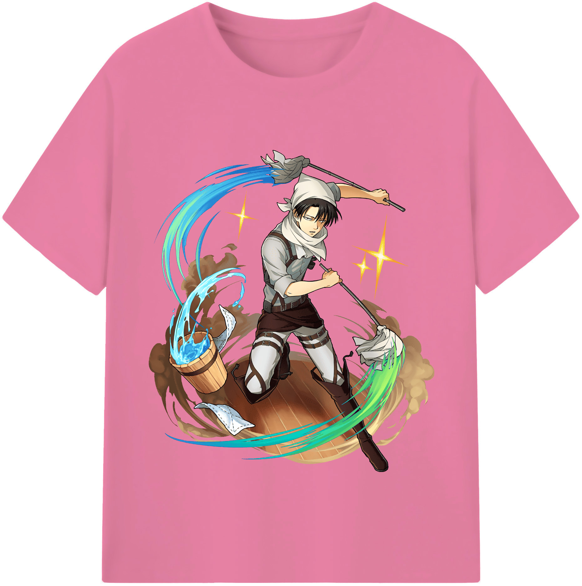 （画像用） 進撃の巨人 リヴァイ·アッカーマン Attack on Titan Levi Ackerman 綿100％半袖Tシャツ（フロントプリント）